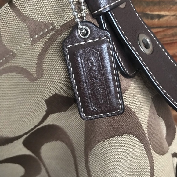 COACH Signature Khaki Crossbody Hobo Messenger Bag - Picture 4 of 5